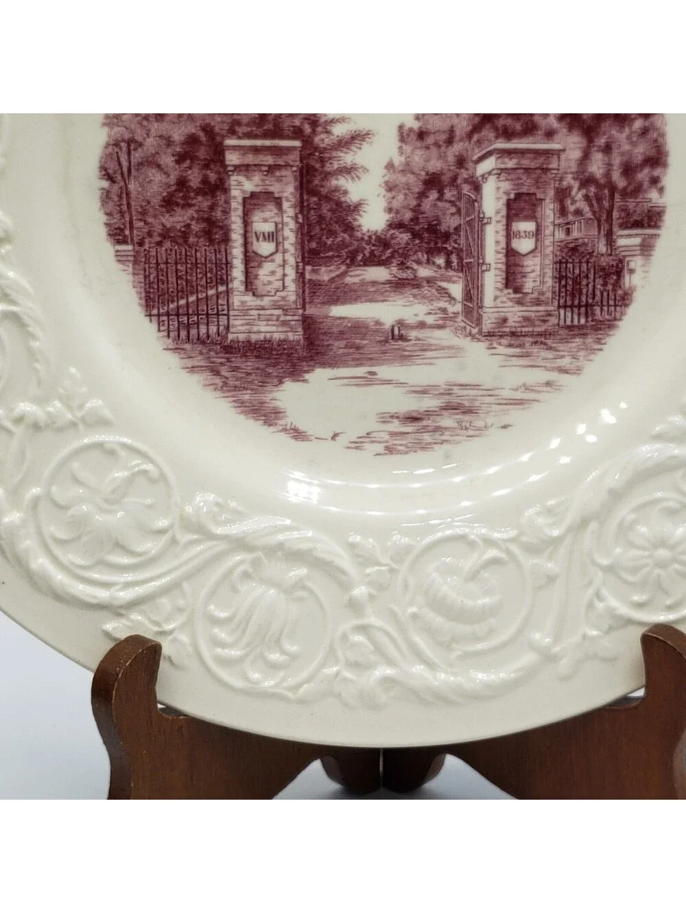 Vintage Wedgwood Virginia Military Inst. Plate Limit Gates 1939 Centennial Ed.